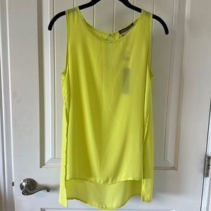 NWT h.i.p. Neon yellow split side blouse